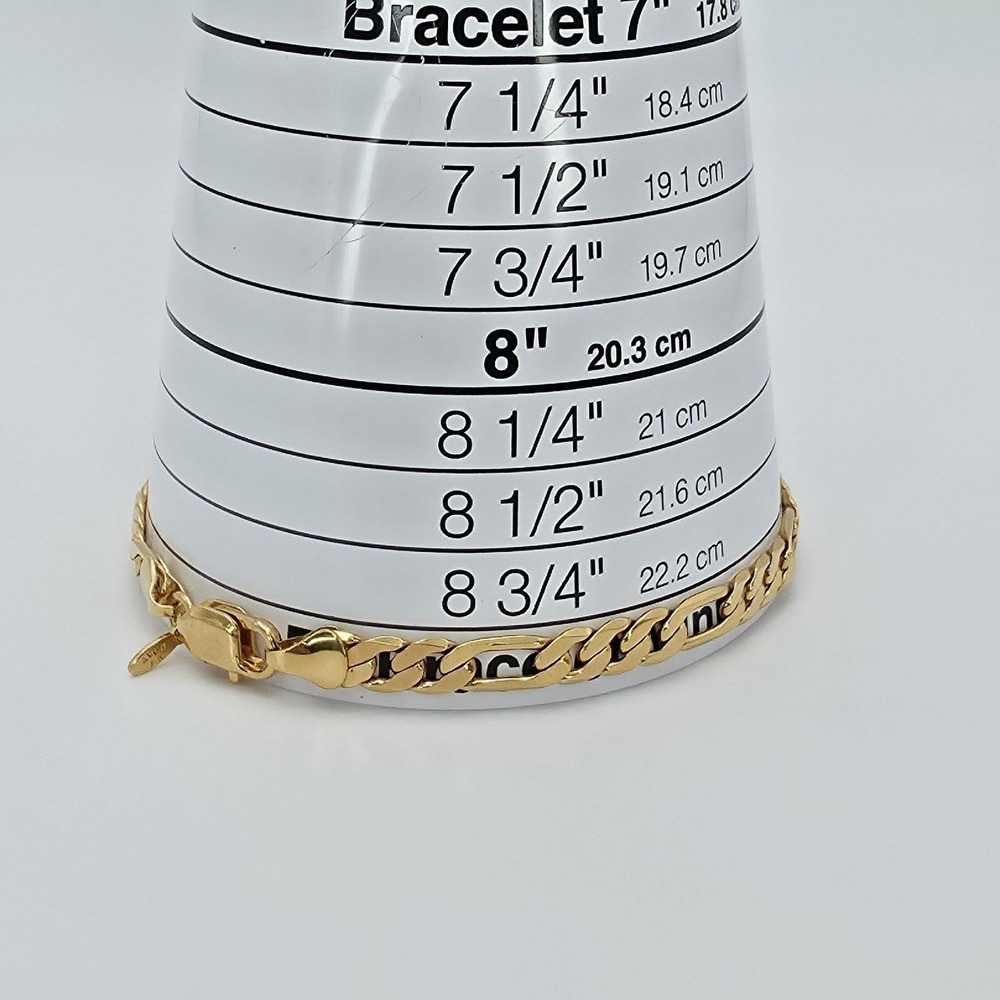Vtg HONOR SOCIETY Women's Anklet Men's Bracelet Gold Plated Figaro Chain Avon 9" - Picture 13 of 14